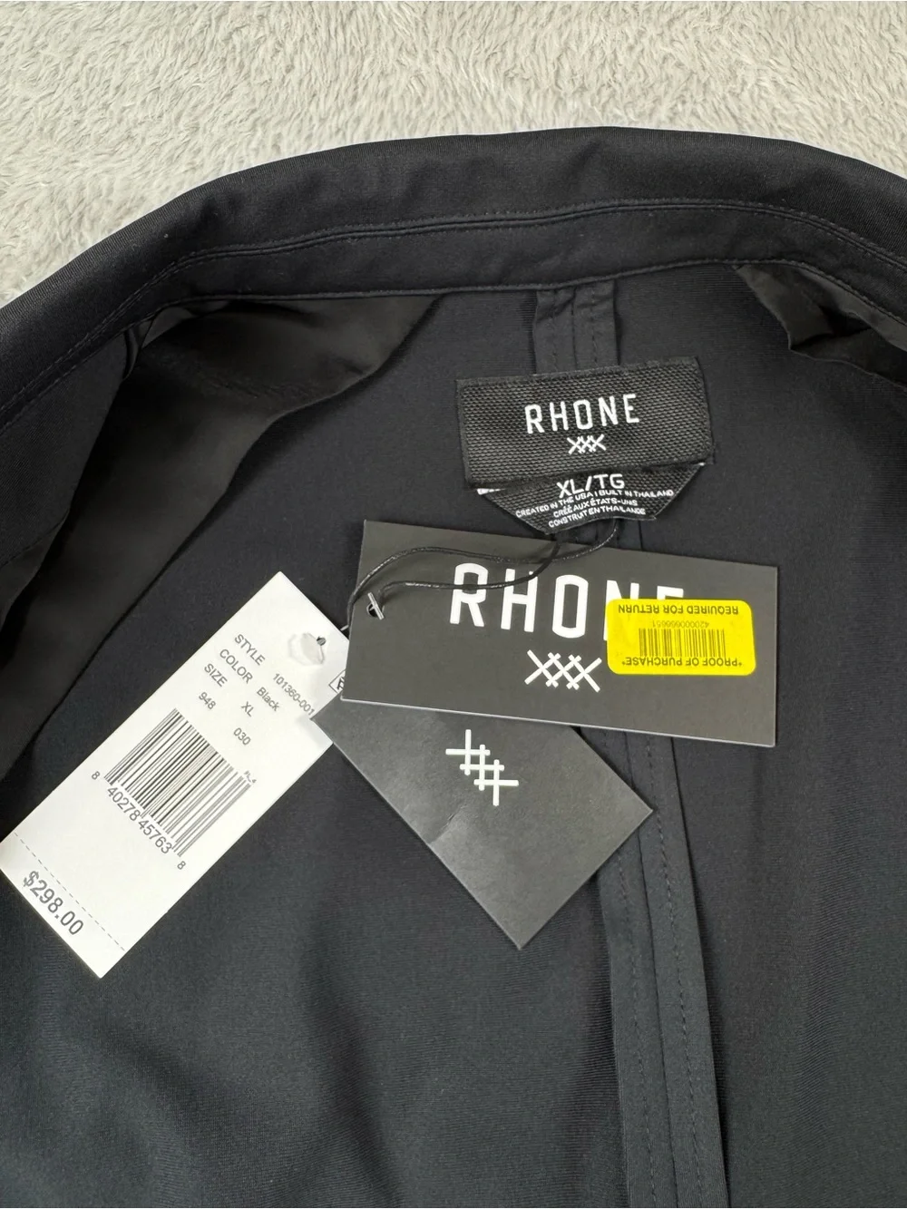 NWT Rhone Commuter Flex Knit Performance Blazer Black Slim Fit Men’s XL